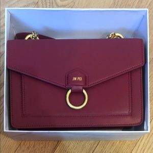 JW PEI Envelope Chain Crossbody Bag in Wine Red
